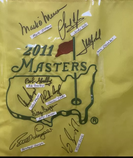 2011 Masters Pin Flag Signed By 9 Masters Champions Augusta National