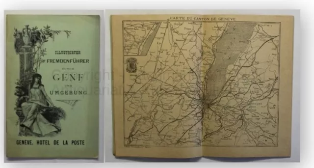 Illustrierter Fremdenführer durch Genf um 1900 Ortskunde Geographie Reise xy