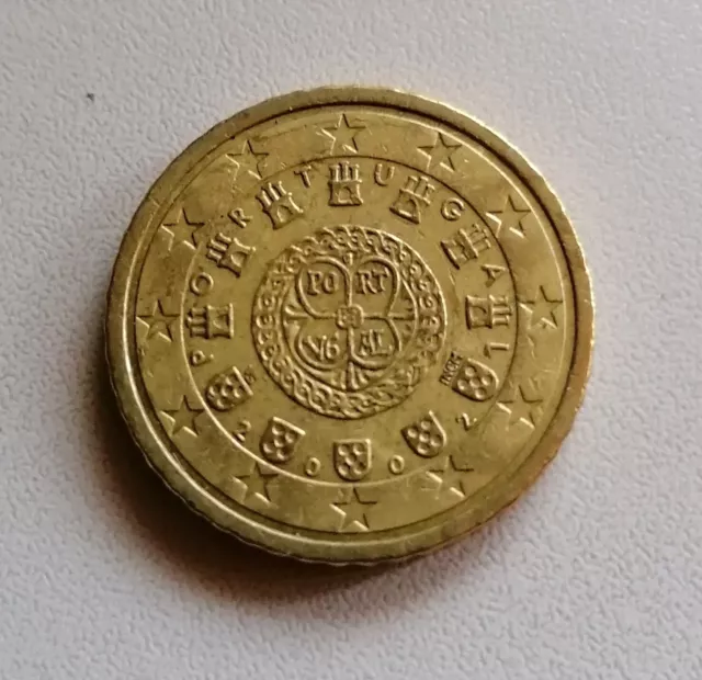 50 Euro Cent Münze Portugal 2002, aus Umlauf, schön