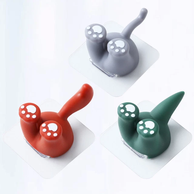 3PCS Decorative Adhesive Hooks Bathroom Hanger Hook Adhesive Wall Hooks