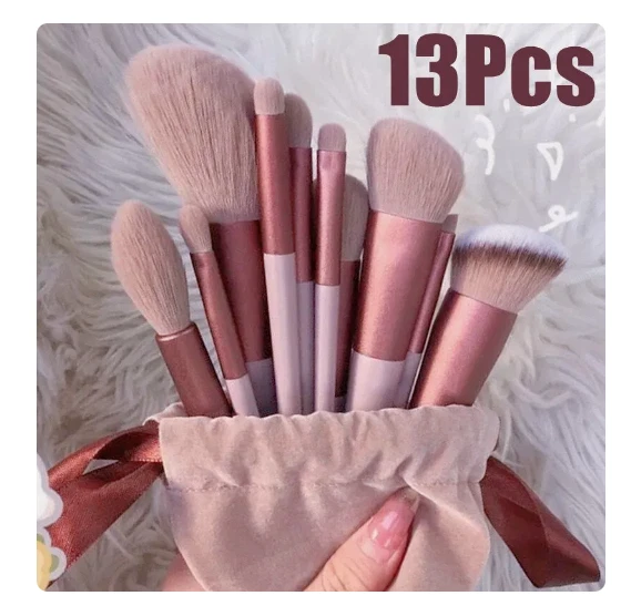 13PCS Cosmetici Makeup Pennelli Set Polvere Fondotinta Ombretto Labbra Attrezzo