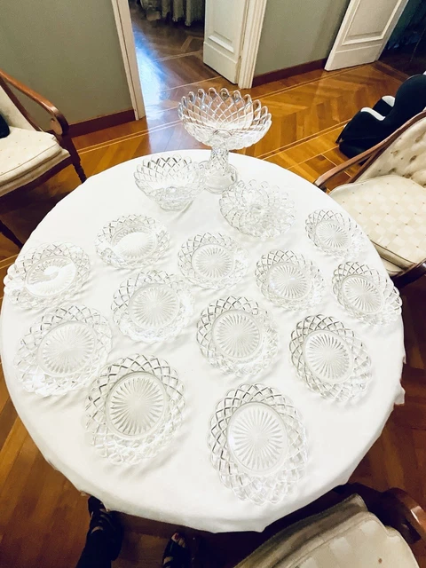 Servizio Piatti Frutta Baccarat Diamante Con 3 Alzate