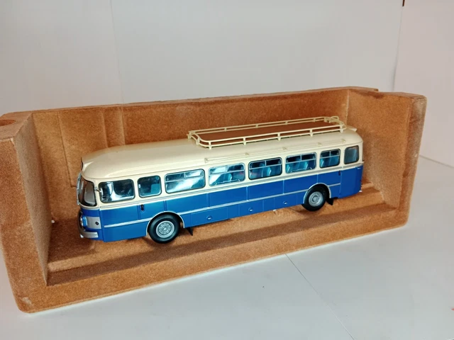 Miniature Norev - Bus Saviem SC1 1964 Service Scolaire, échelle 1/43, Bleu