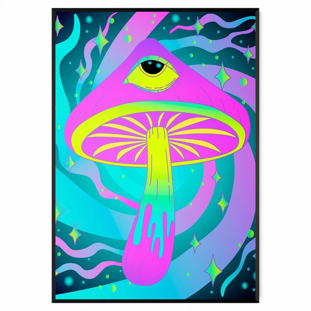 Psicodélico Seta Magia Decoración Hogar Estampado Funky Póster A5 A4 A3 A2 A1