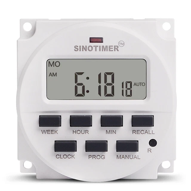 15.98 Inch LCD Digital Timer 12V DC 7 Programmable Time Switch TM618N- V3E9
