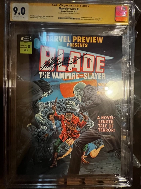 Marvel Preview 3 CGC SS 9.0 Signed by Chris Claremont Early Blade 1st Afari