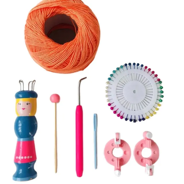 Enhance Your Knitting Skills with Wooden Knitting Machine and Tool Set