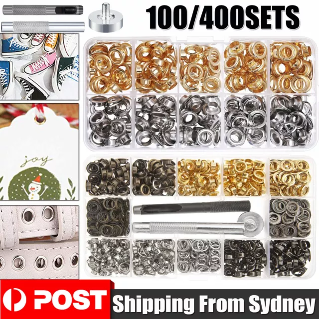 100/400X Eyelet Punch Die Tool Kits 6mm Eyelets Grommet Washer For Leather Craft