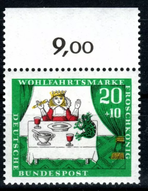 Bund, BRD, Minr. 524  FROSCHKÖNIG, Passerverschieb. grün + gelb, 1966