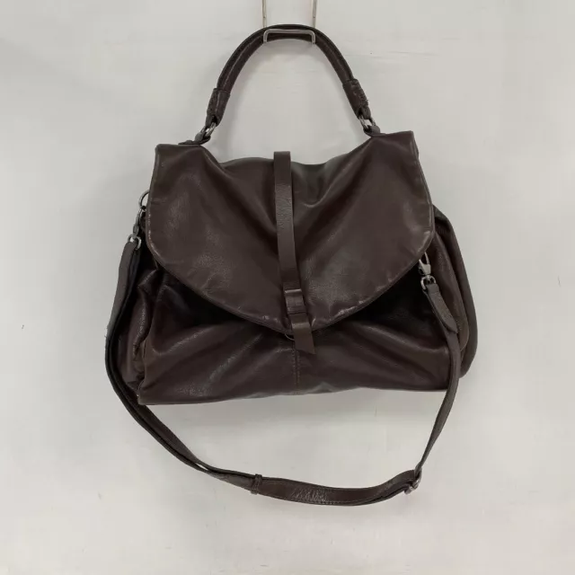 Jigsaw Leather Shoulder Bag Dark Brown Crossbody Strap RMF53-RP