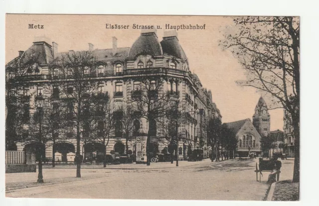 METZ - Moselle - CPA 57 - Rues - rue d' Alsace vers la Gare