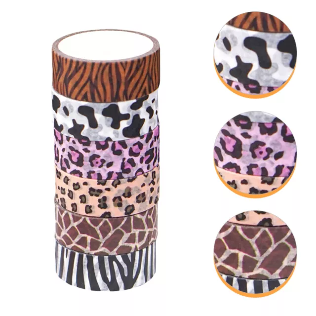 6 Animal Print Washi Tape Rolls for DIY Crafts & Gift Wrapping-