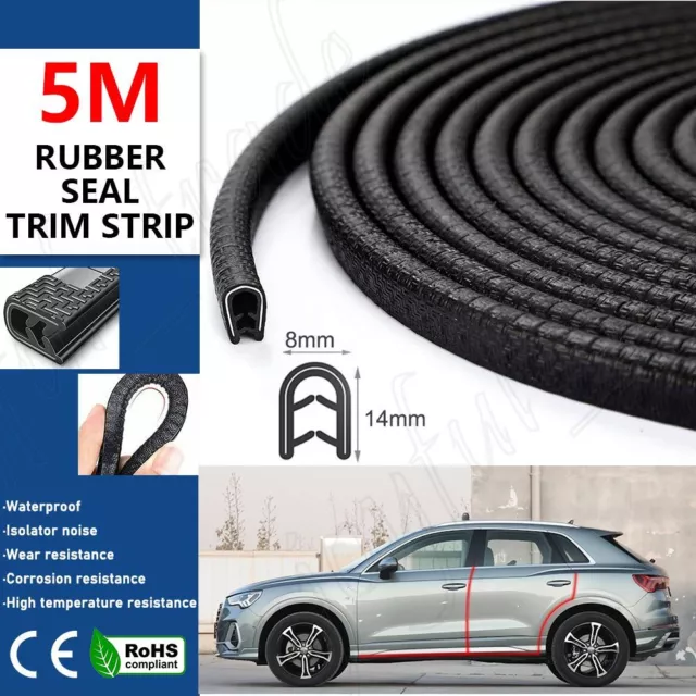 5M Silicone Car Door Edge Guard Protector Strip Guard Moulding Trim Thicker New