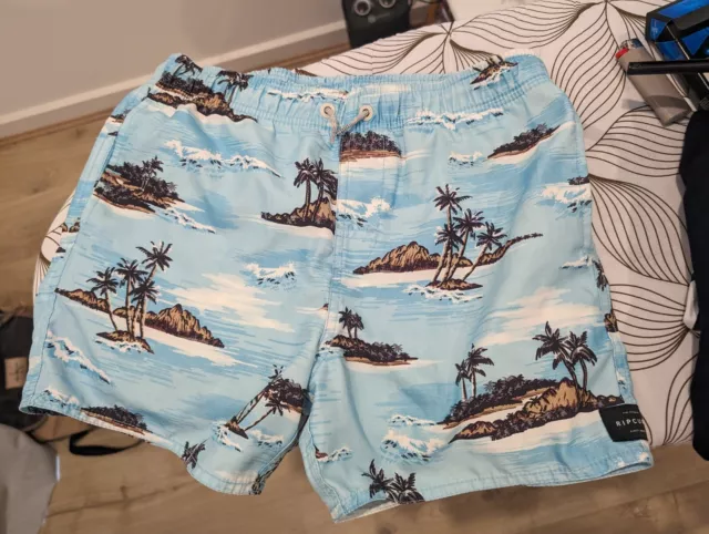 Boys RIP CURL Palm Print Board Shorts - Size 12yrs