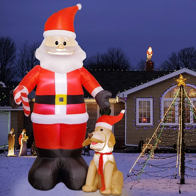 CHRISTMAS 7FT INFLATABLES Lighted Santa Claus Dog Blow Cute Indoor