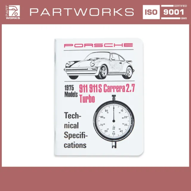 Werkstatthandbuch für PORSCHE 911 S Carrera Turbo 75 Technical Specifications EN