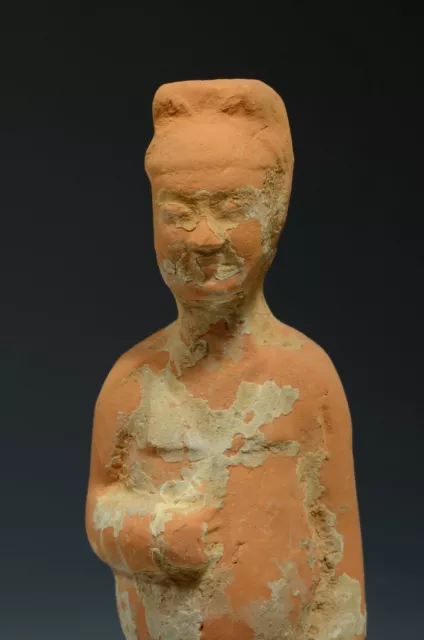 Fine China Chinese Tang Dynasty Terracotta Court Standing Figure  ca. 618-907 AD