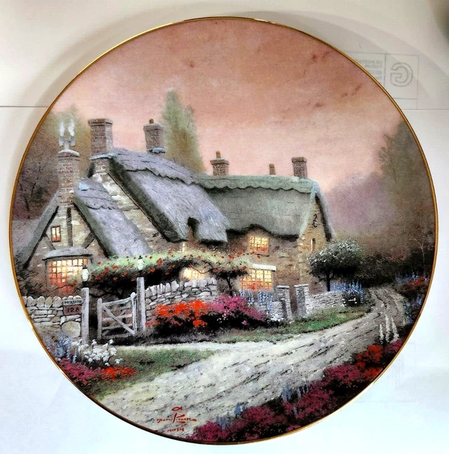 THOMAS KINKADE COLLECTIBLE Plate McKenna's Cottage 1992 with original
