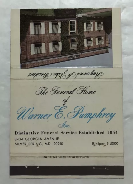 The Funeral Home Of Warner E. Pumphrey Inc. Silver Spring, Maryland. MB Cover