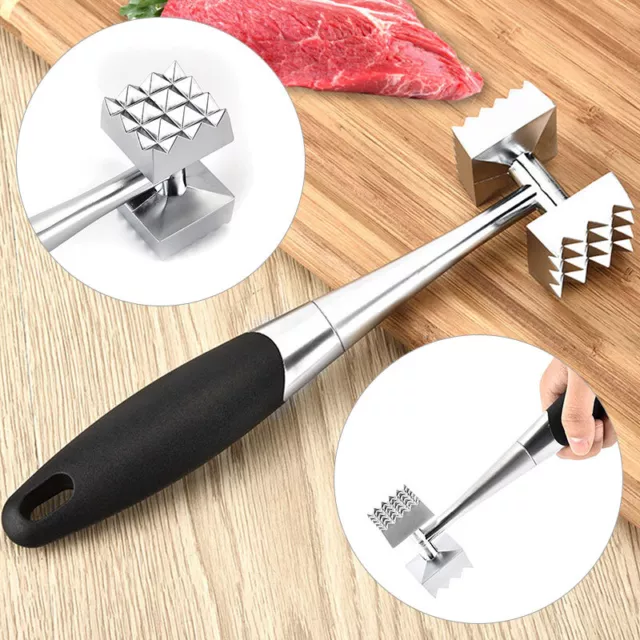Stainless Steel Meat Mallet Tenderizer Steak Beef Chicken Hammer Kitchen Tool