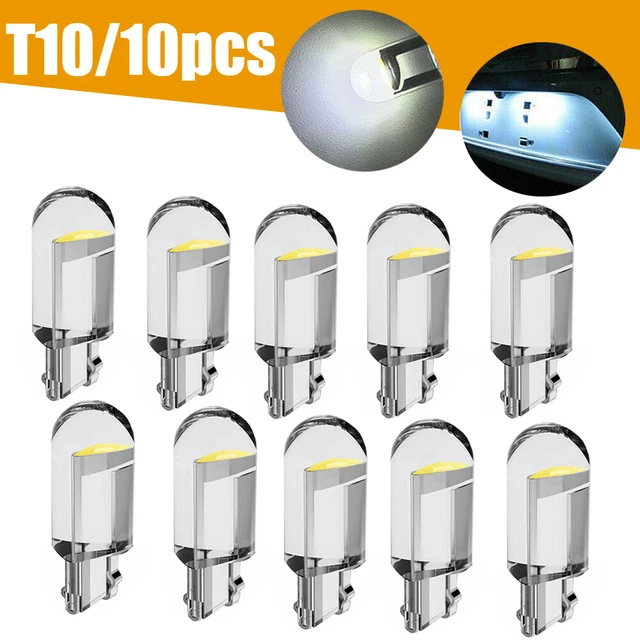 10PCS WHITE LED T10 194 168 W5W Car Interior Map License Plate Lights ...