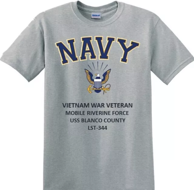 Uss Blanco County Lst-344*Vietnam Mrf*Navy Eagle*T-Shirt.officially Licensed