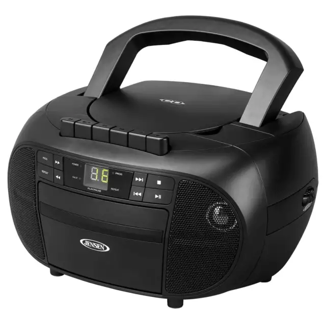 PORTABLE BOOMBOX/STEREO CASSETTE Recorder & CD Player with AM/FM Radio ...