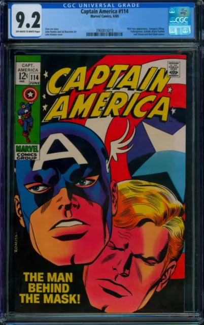 Captain America #114 ⭐ CGC 9.2 ⭐ Nick Fury App Red Skull Cameo Marvel Comic 1969