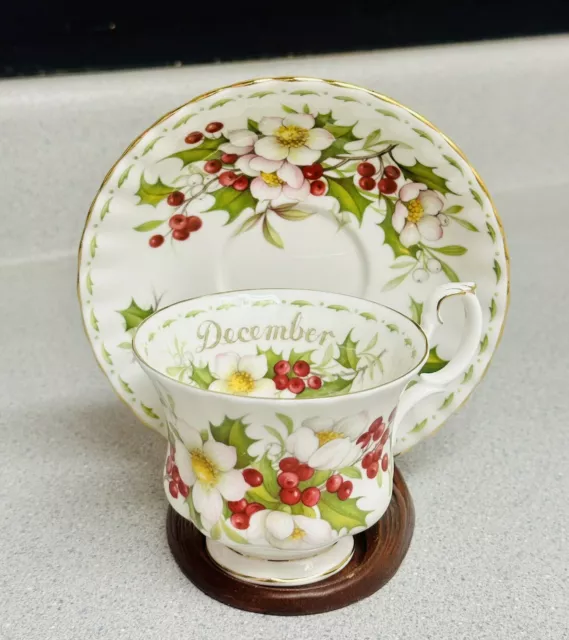Royal Albert Flower of the Month December Christmas Rose Tea Cup and Saucer Set