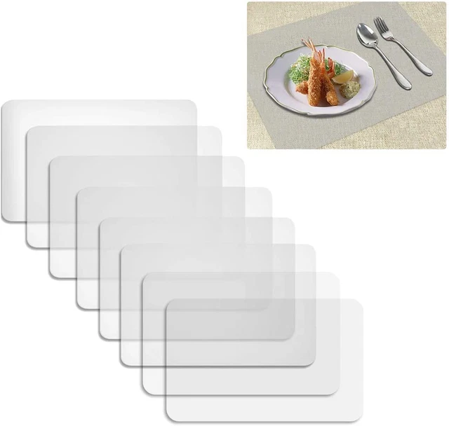 Juego de 8 manteles translúcidos para mesa de comedor lavables resistentes al calor Waterpro
