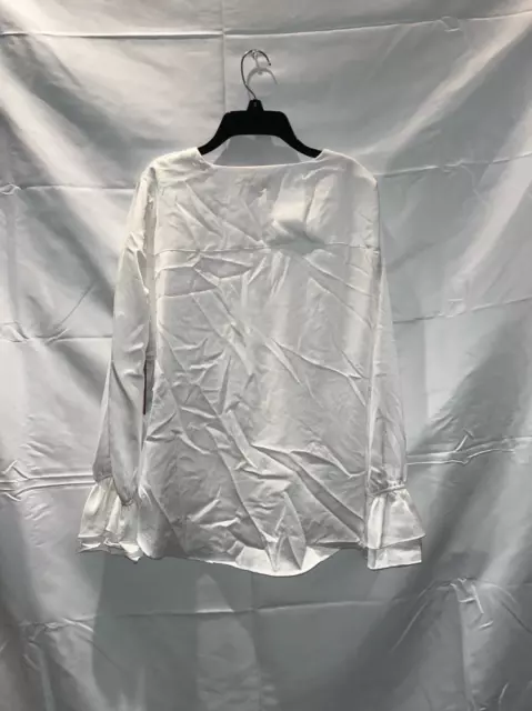 MSRP $89 Vince Camuto White Wrap Blouse Size Small 2