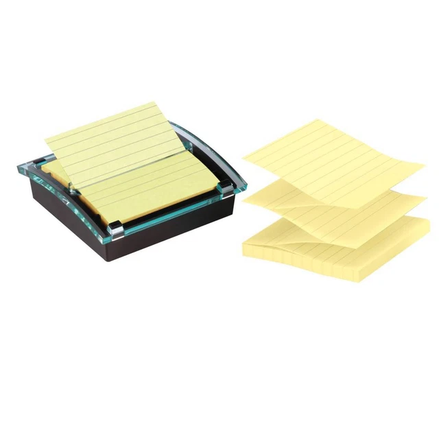 Dispenser Post it® Super Sticky - DS440-SSCYL - a righe - 101 x 101 mm - giallo