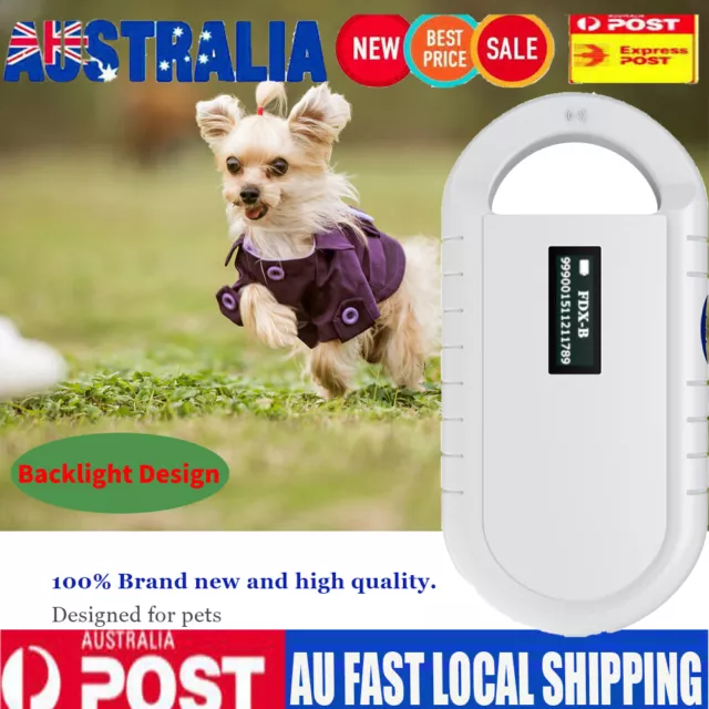 Portable Handheld Animal Chip Reader Pet Microchip Scanner RFID Reader + USB AU