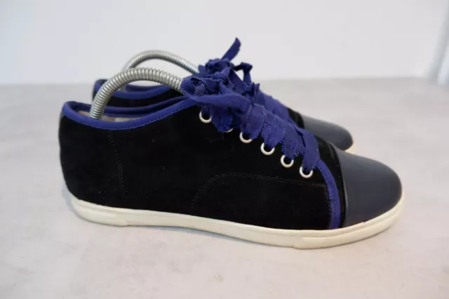 Lanvin Womens Trainers Sneakers Shoes Size Uk 6 Eu 39 Navy Blue Suede