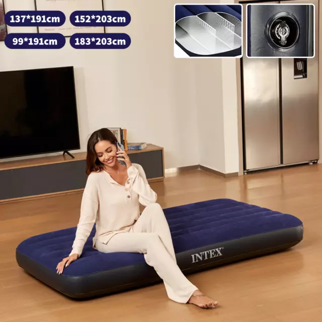 Intex Luftbett Gästebett Bett Reisbett Campingbett Luftmatratze Pumpe 25cm Dick