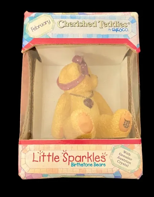 Cherished Teddies By Enesco Little Sparkles Birthstone Bears February 1996