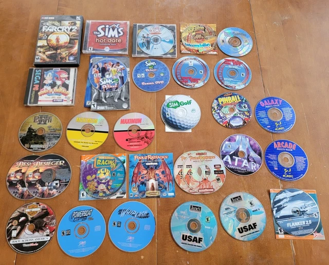 LOT OF 23 Vintage CDROM PC Games 90s2000s, The SIMS Arcade Far Cry