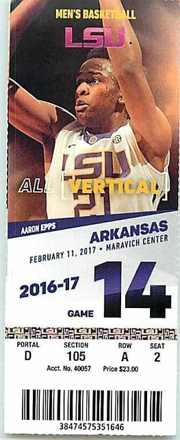 Ticket College Basketball Arkansas 2015 - 16  2.11 - LSU Tigers Ben Simmons