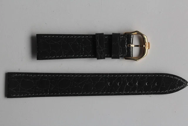 XXL Bracelet montre cuir souple grainé gris foncé 14mm 16mm 18mm 20mm
