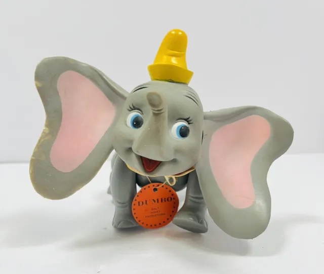 🔥 Vintage Walt Disney Productions R. Dakin Company Vinyl DUMBO Figure Hong Kong