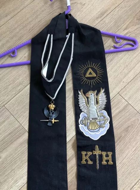 Masonic Rose Croix 30th Degree Regalia Set TKS Sash And Collar Jewel