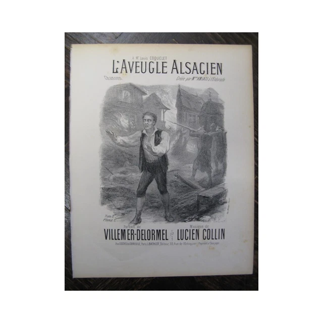 COLLIN Lucien L'Aveugle Alsacien Chant Piano XIXe 2