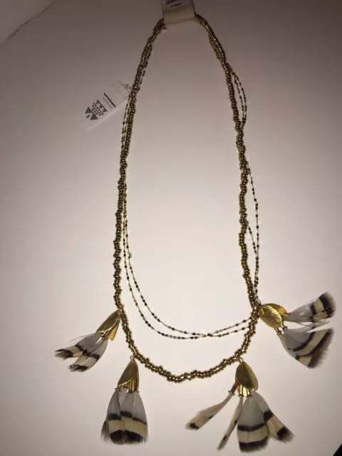 Anthropologie Serefina Dancing Feathers Necklace