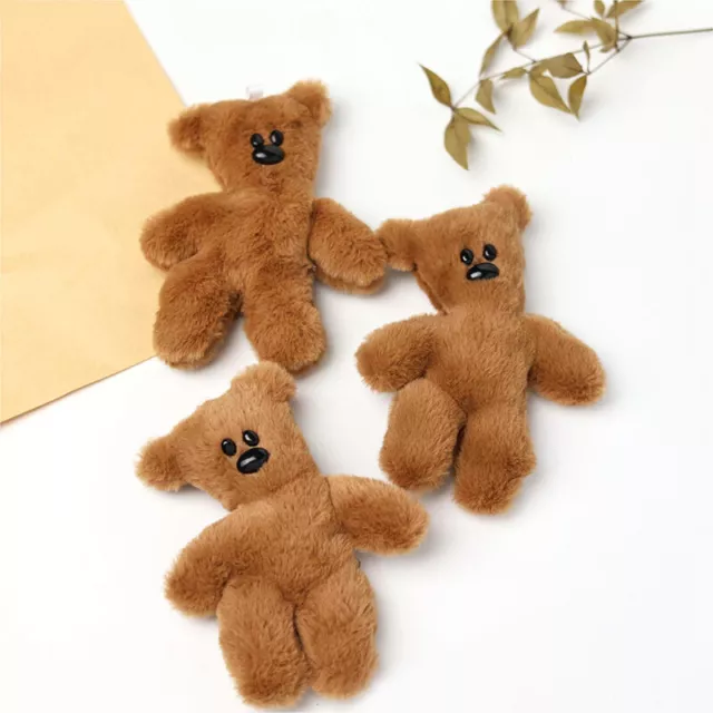 Plush Bear Key Chain Animal Doll Couple Pendant Car Key Ring Charms Bag DecFE