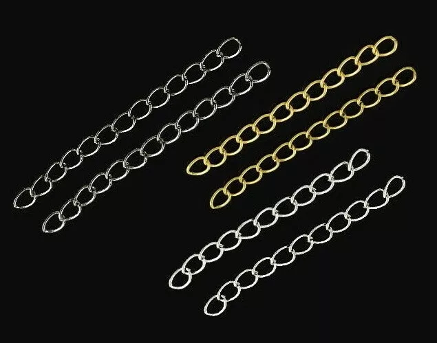 300 Cadena de metal 5cm Oro Plata Extensión Chain Extensor para Joyería K404142
