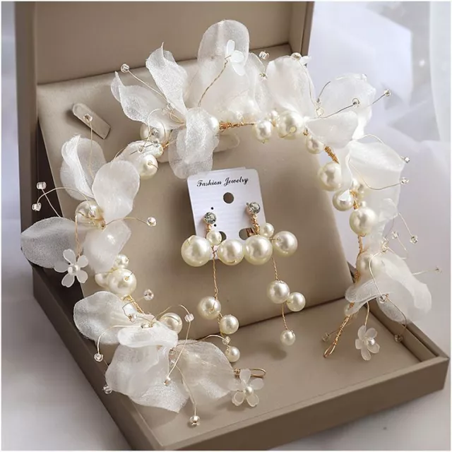 Flower Theme Imitation Pearl Hairbands - Jewelry Sets Accessories Earring 1set