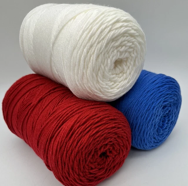 3 JUMBO ARAN Rolls Knitting Crochet Yarn Wool 3 x 430g Rolls Red