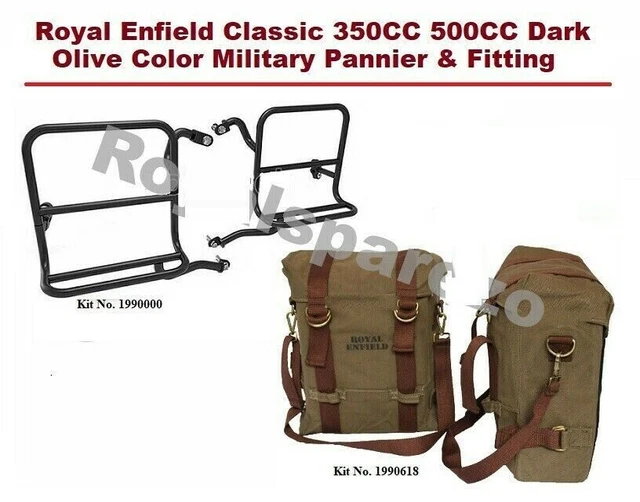 Royal Enfield Classic 350CC 500CC Sacoche et raccord militaires de couleur...