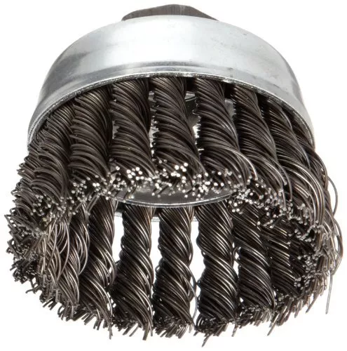 Weiler 36038 Vortec Pro 3" Knot Wire Cup Brush .020" Steel Fill 5/8"-11 UNC N...