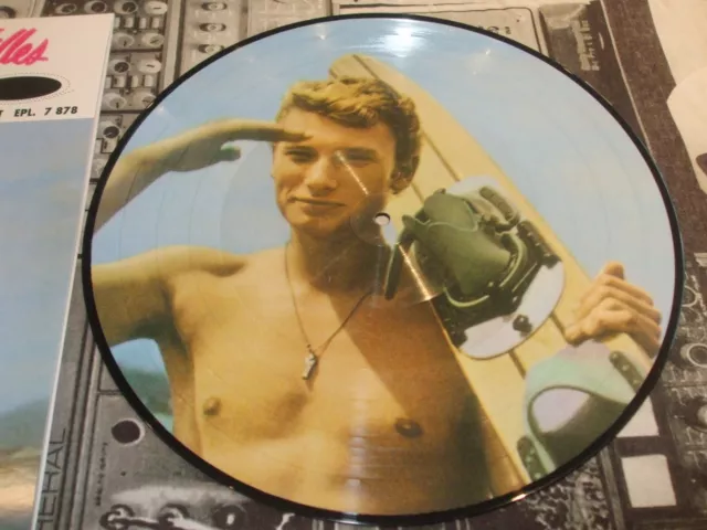 picture disque  'planche de surf" maxi 45T  Johnny Hallyday  .